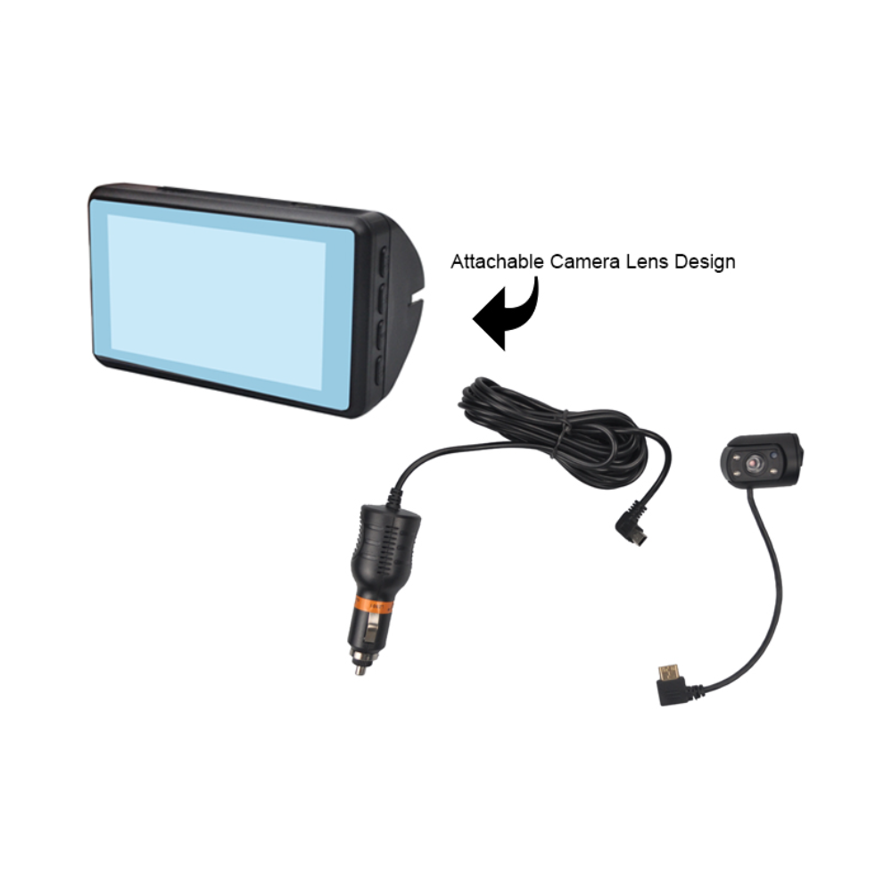 Caméra de bord FHD 1080P 2 x Objectif de caméra Vue à 170 degrés Écran IPS 3 pouces Enregistreur de voiture