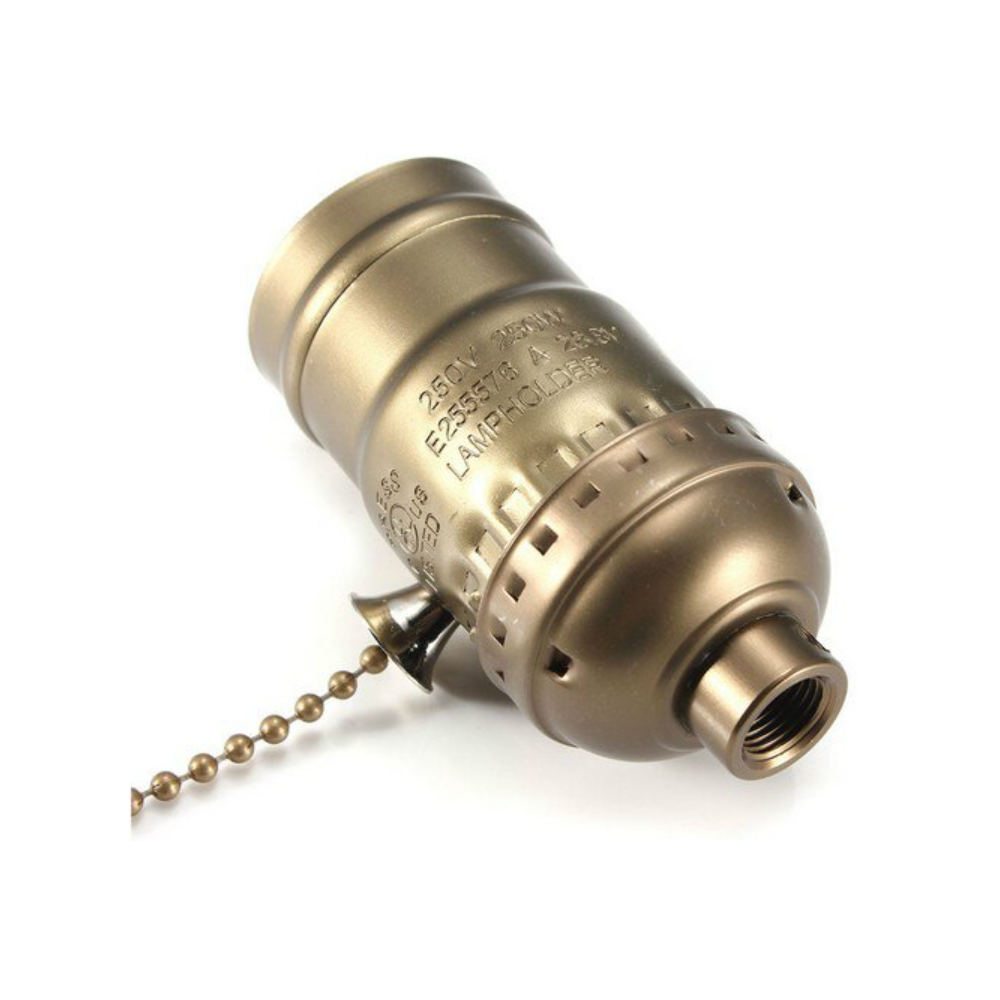 Vintage Edison Lamp Holder E255576 For E27 UL110V 220V Knob Switch