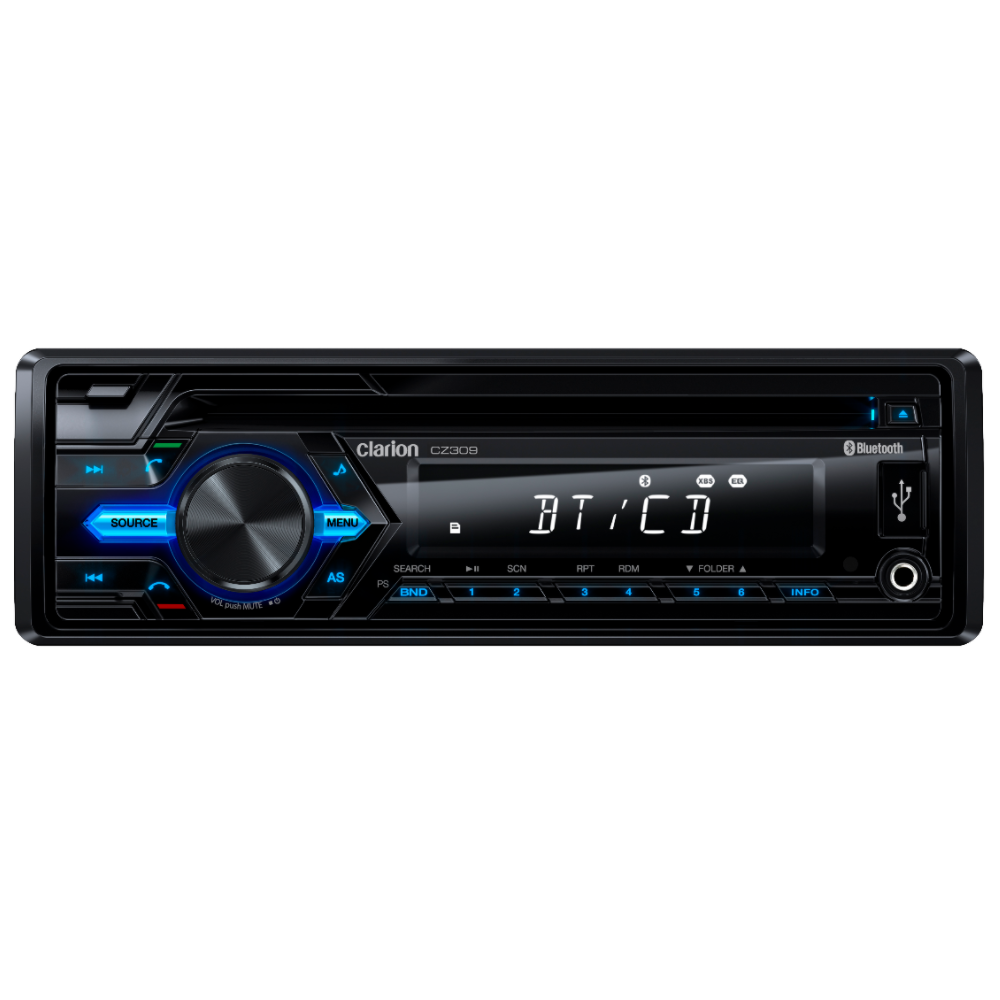 Clarion CZ309A Récepteur multimédia numérique 1 DIN Bluetooth/CD/USB/MP3/WMA pour voiture/camion