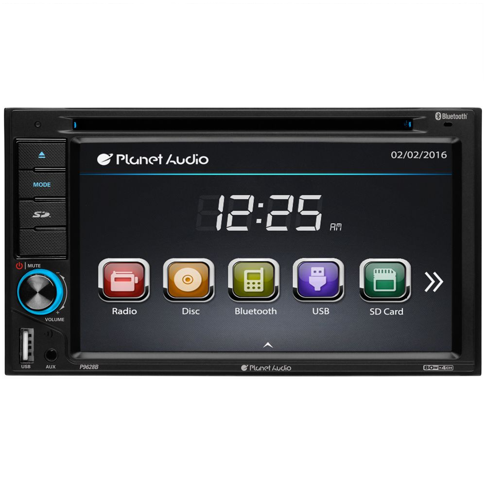 PLP9628B Planet Audio Double-DIN DVD Player Touchscreen Bluetooth 6.2