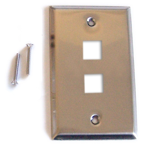 2 Port Wall Plate - Stainless Steel