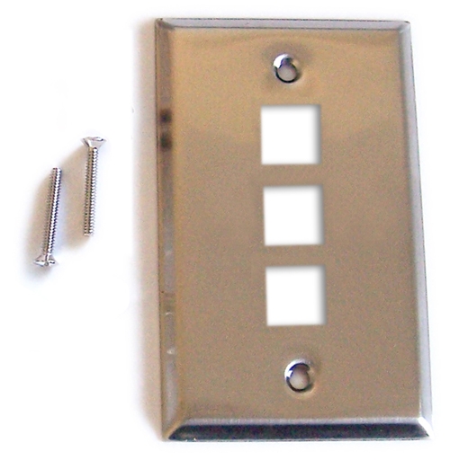 3 Port Wall Plate - Stainless Steel