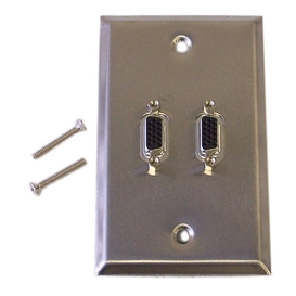 Ensemble de Plaque Murale VGA 2 Ports - Acier Inoxydable