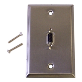 1 Port VGA Wall Plate Kit - Stainless Steel