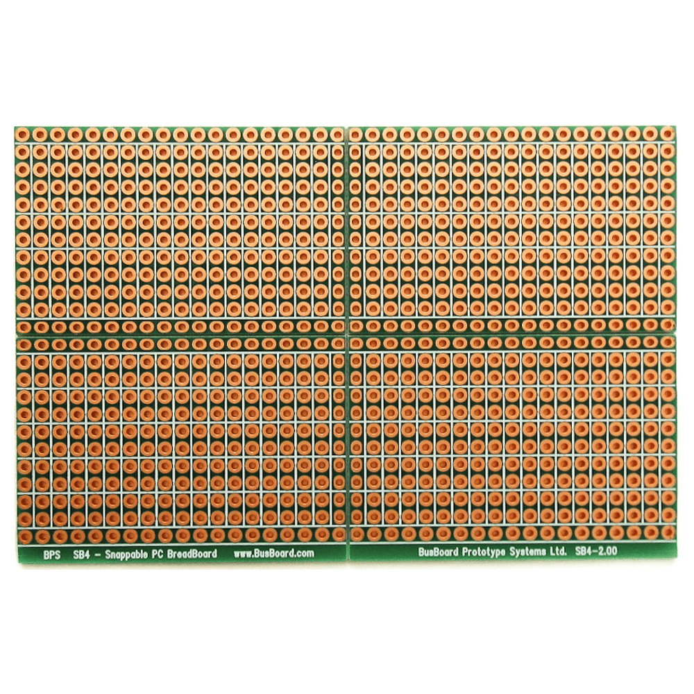 Snappable PCB BreadBoard with 2-hole and 4-hole strips, for the smallest projects 2.5 x 3.8in