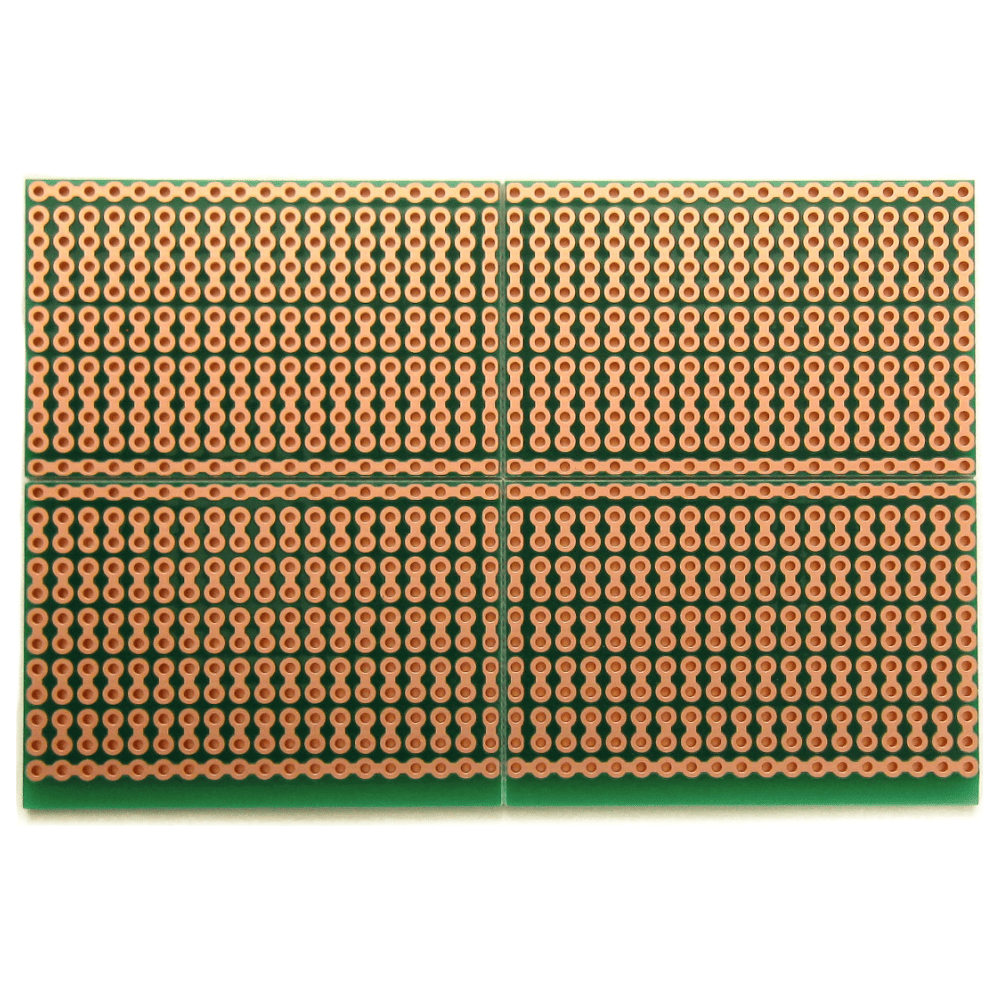 Snappable PCB BreadBoard with 2-hole and 4-hole strips, for the smallest projects 2.5 x 3.8in