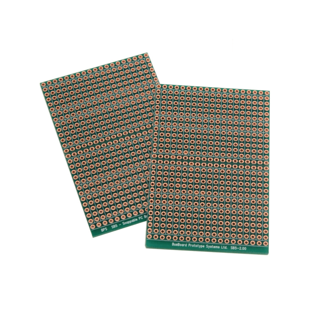 Snappable PCB BreadBoard with 5-hole strips for the smallest projects 2.9 x 3.8in x 1/16