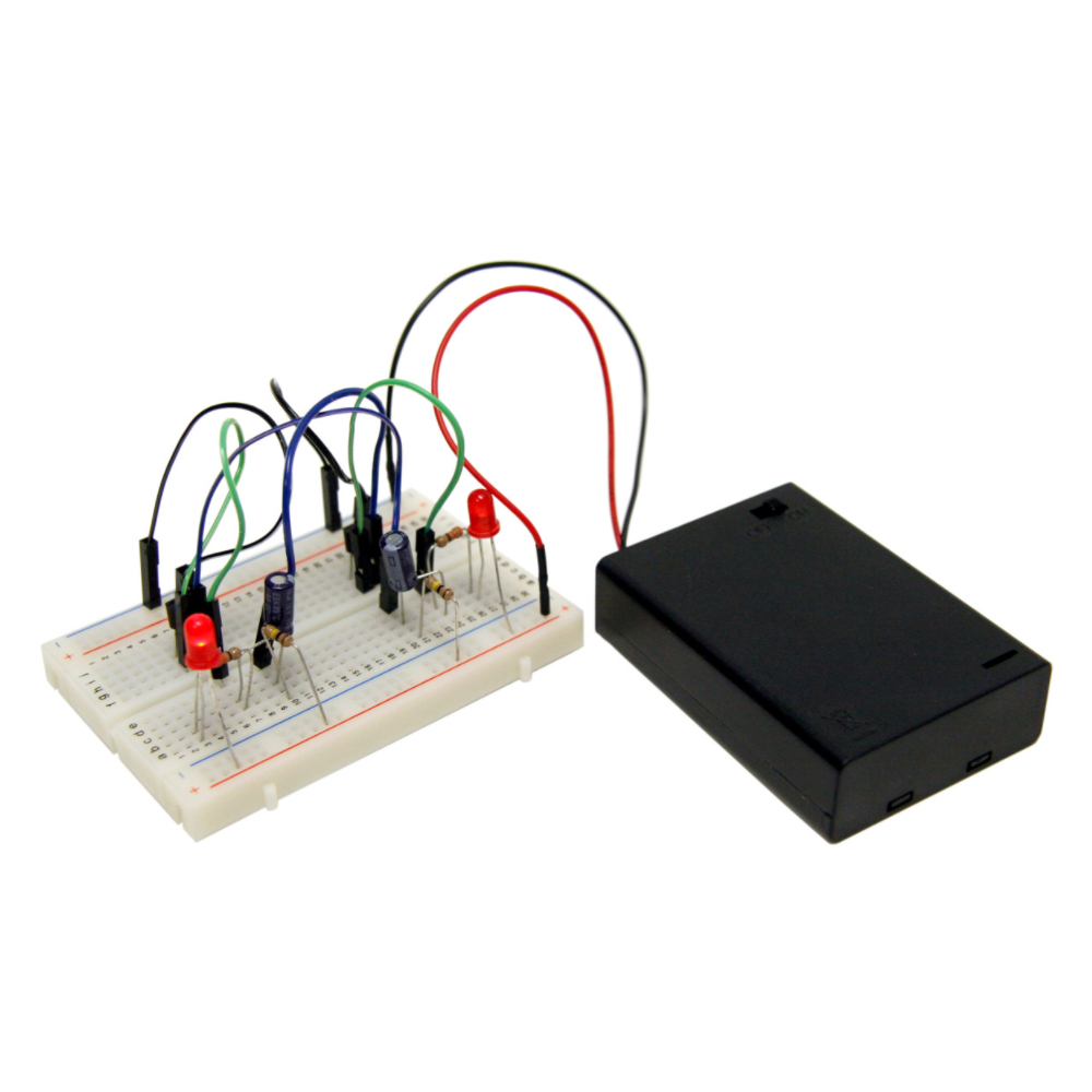 Blinky Lights Kit - Build electronic circuits to learn how LEDs and transistors work.