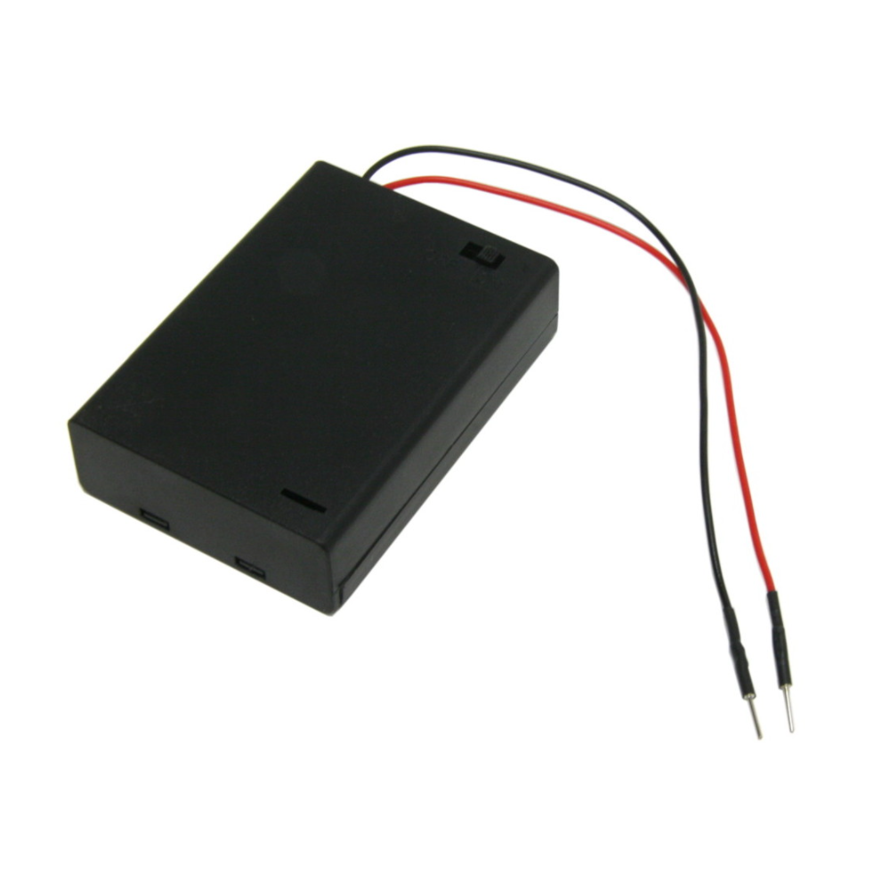 Moteur à courant continu avec connecteur d'alimentation câblé deux roues adhérentes ZipWire™ et boîtier de batterie.