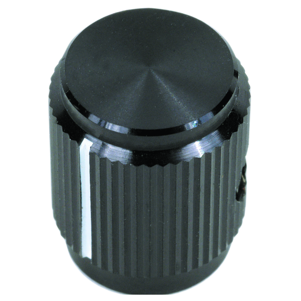 Knob 3.2mm Aluminium Round Knurled with Indicator Line 12.7mm