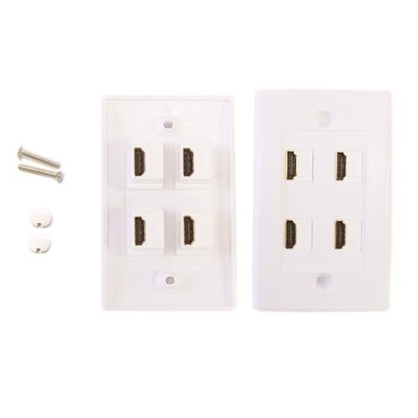4 Port HDMI Wall Plate Kit