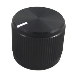 Bouton rond moleté en aluminium avec ligne d'indication 19 mm