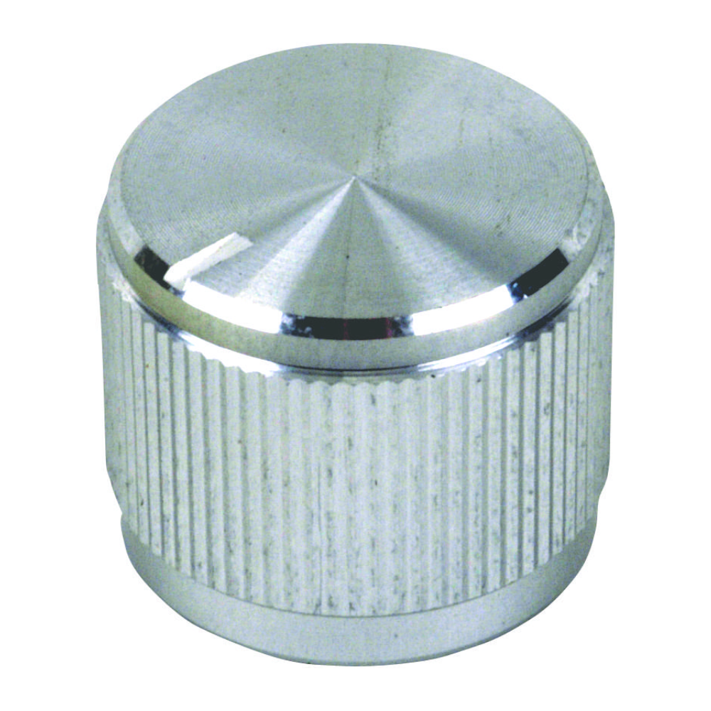 Bouton moleté rond en aluminium 6,43 mm avec ligne d'indication 31,8 mm