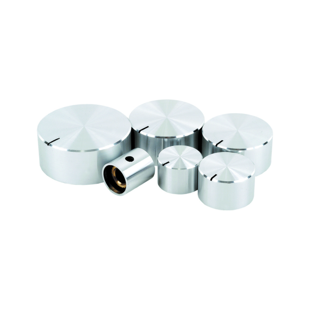 Bouton rond en aluminium de 6,4 mm avec ligne d'indication de 22 mm