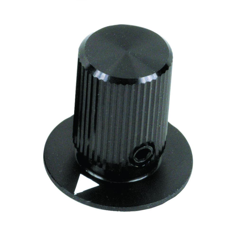 Knob 6.4mm Aluminium Round Knurled with Indicator Arrow 12.7mm