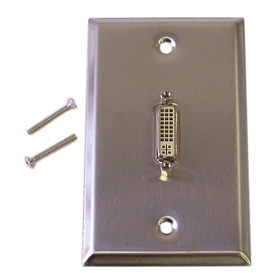 1 Port DVI Wall Plate Kit - Stainless Steel