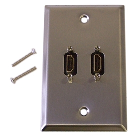 Ensemble de Plaque Murale HDMI 2 Ports - Acier Inoxydable