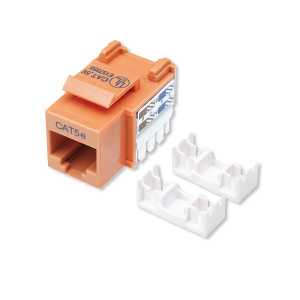 Cat5e Keystone Jack - Orange, 10 Pack