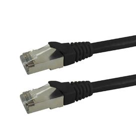 Câble de raccordement moulé RJ45 Cat6a SSTP 10 Go - Câble de raccordement Premium Fluke® certifié - CMR Riser Rated - Noir - 15 pieds