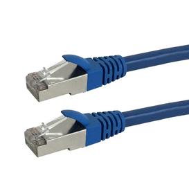 Câble de raccordement moulé RJ45 Cat6a SSTP 10 Go - Câble de raccordement Premium Fluke® certifié - CMR Riser Rated - Bleu - 10 pieds