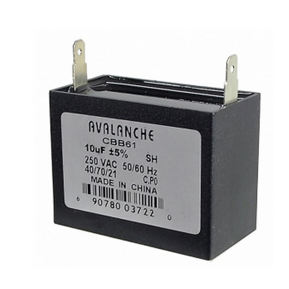 Fan / motor capacitor 10 µF ± 5% 250 VAC