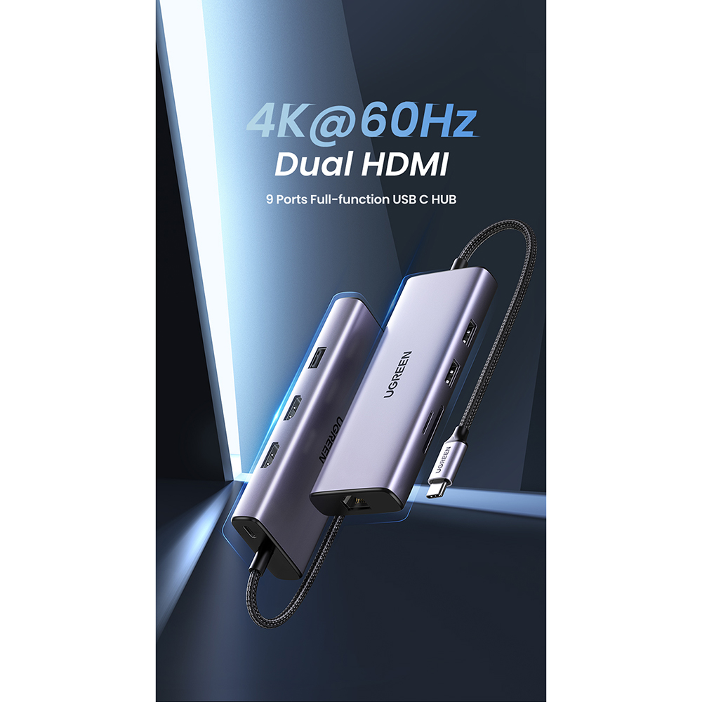 Dock USB-C - 2x USB A, 2xHDMI, 1x RJ45 Gigabit