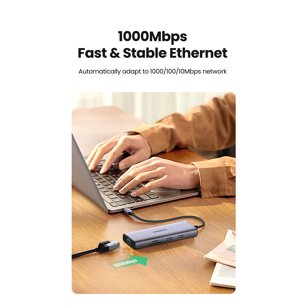 Dock USB-C - 2x USB A, 2xHDMI, 1x RJ45 Gigabit