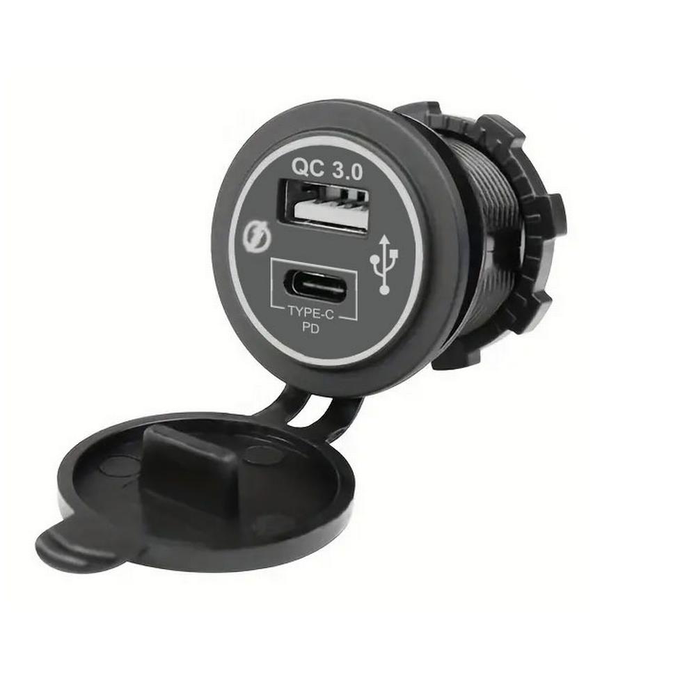 Convertisseur 12V à 5V USB-A QC3 et USB-C 18W