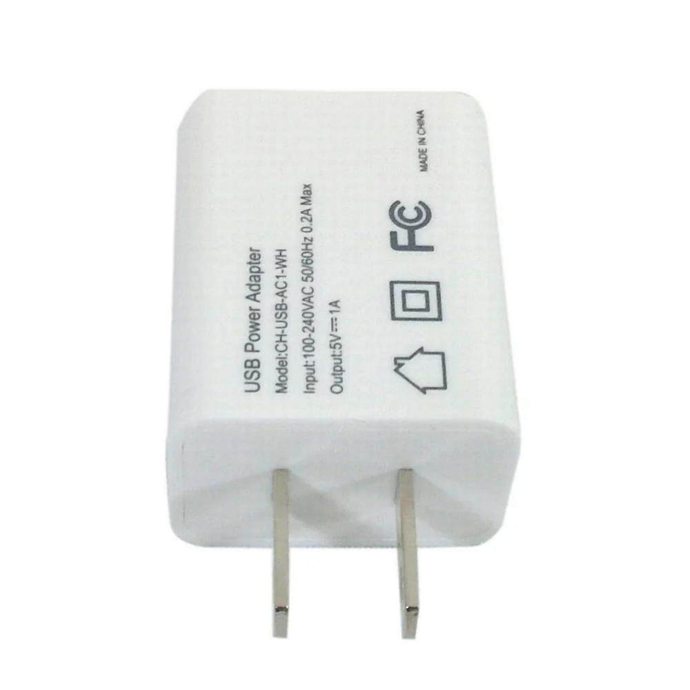 Adaptateur USB A femelle vers CA (110 V) (5 V/1 A) - Blanc