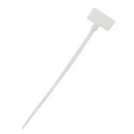 4 inch Flag Style Cable Tie (18lb) - UL94 V-2 Nylon 66 - Clear - Pack of 100