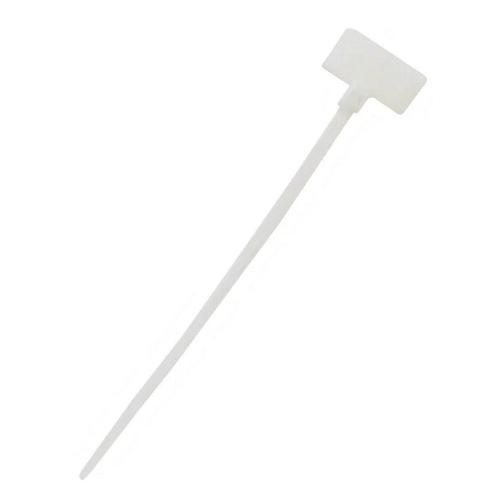 Collier de serrage style drapeau de 4 pouces (18 lb) - Nylon 66 UL94 V-2 - Transparent - Paquet de 100