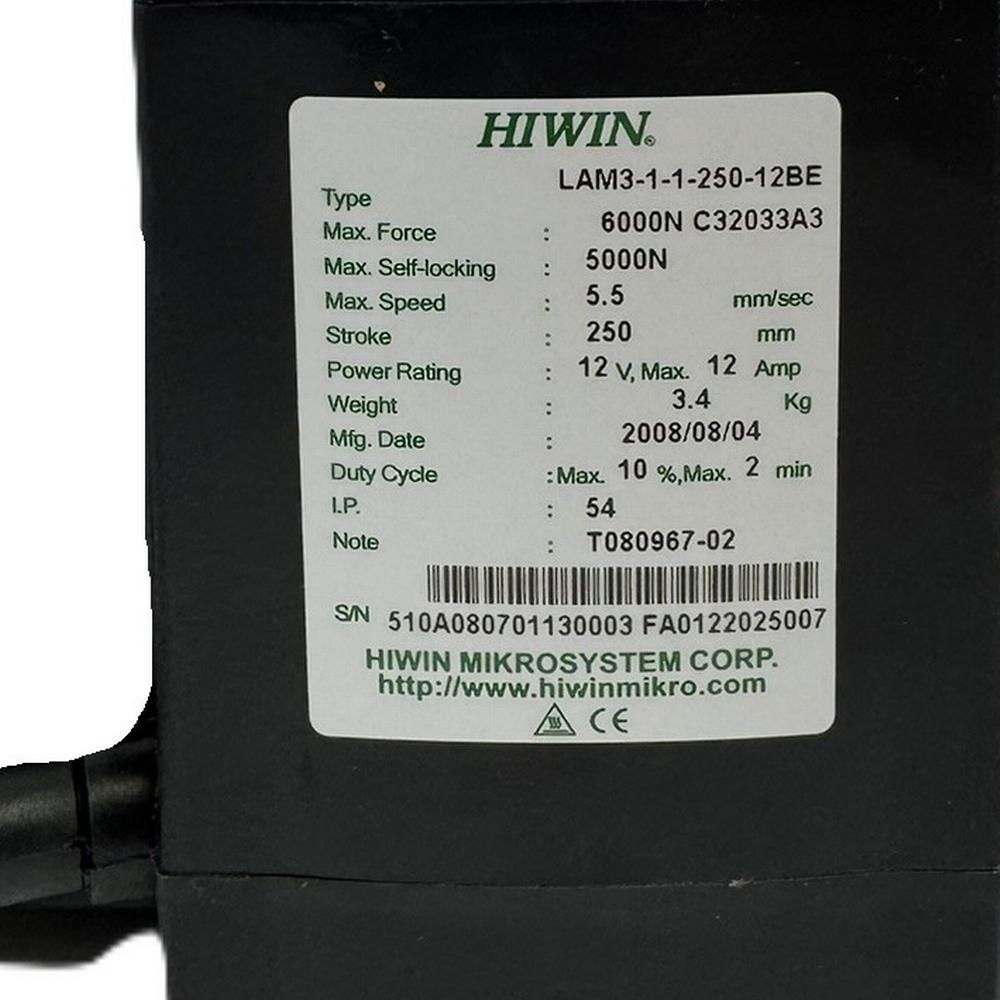 Actuateur Linéaire Hiwin LAM3-1-1-250-12BE