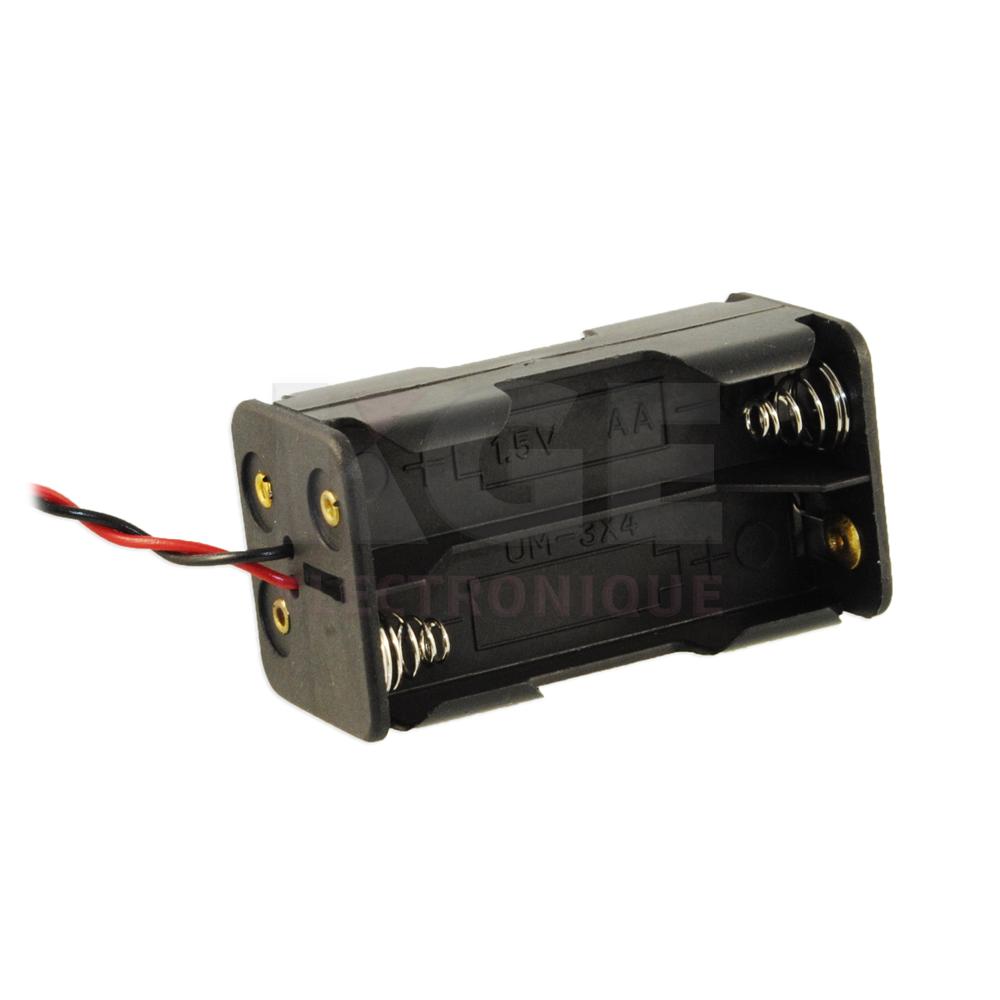 Holder for 2 AA Cells with Cover, on/Off, Switch and 6