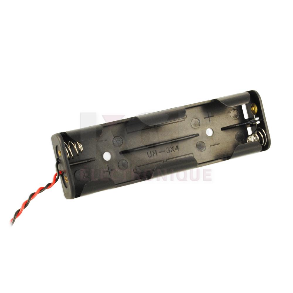 Porte-Batteries pour 4 Batteries AA avec Fil 15cm