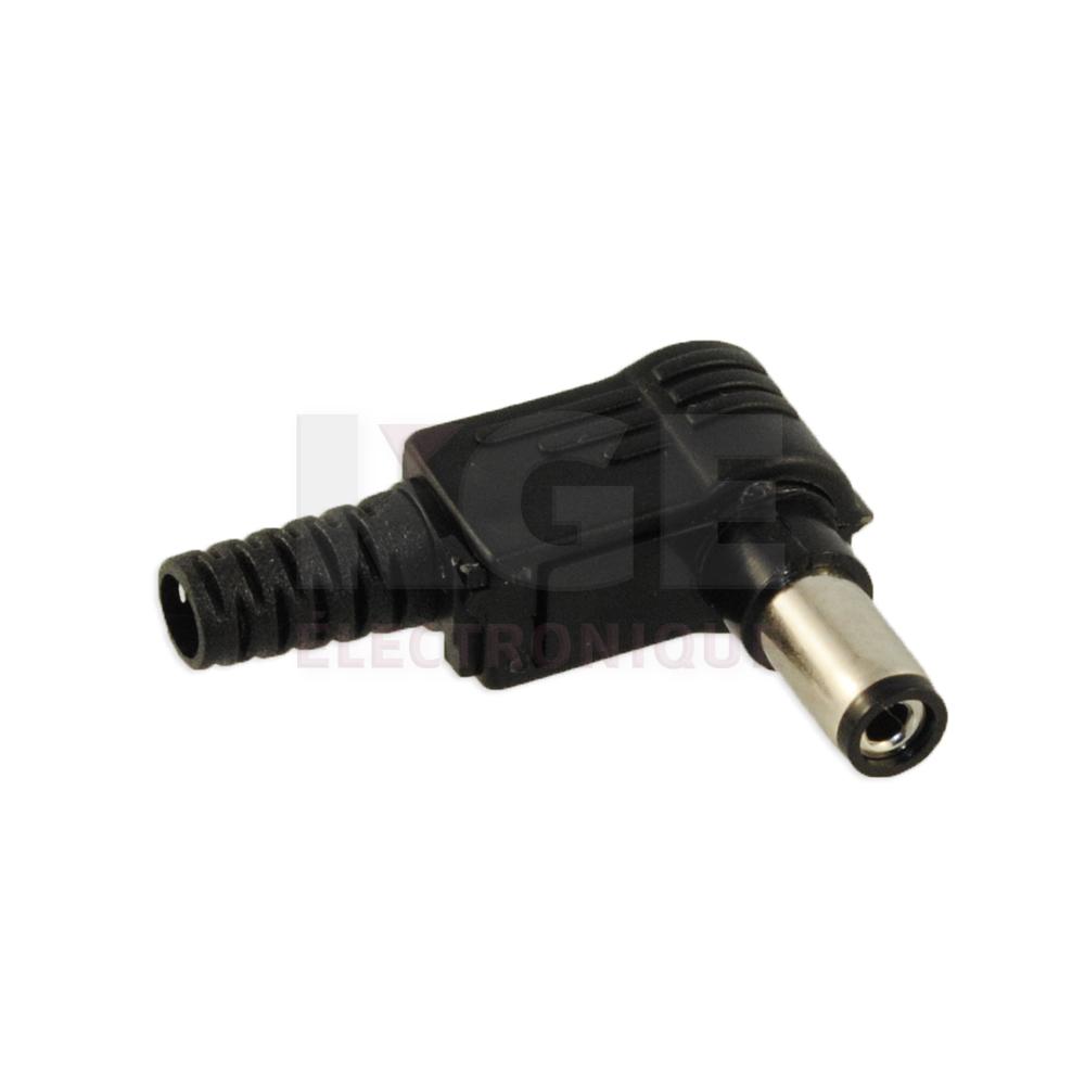 Prise Coaxiale 2.1mm x 5.5mm Angle Droit