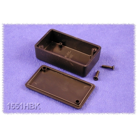 1551HBK - Boîtier Miniature en Plastique - Noir, 2.36