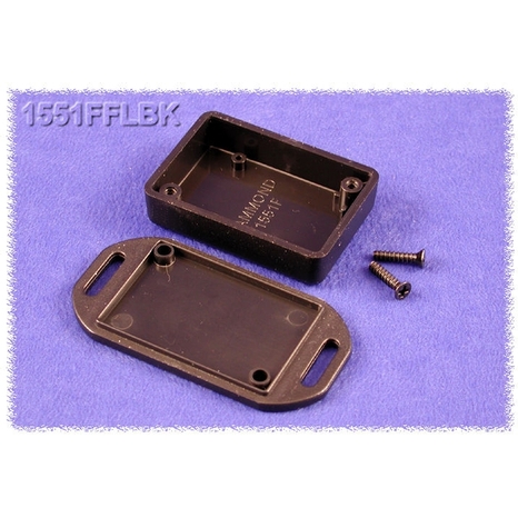 1551FFLBK Plastic Miniature Flanged Enclosure - Black, 1.97