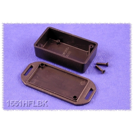 1551HFLBK Plastic Miniature Flanged Enclosure, Black, 2.36