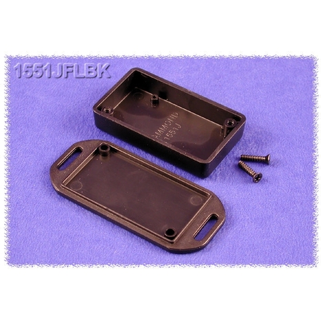 1551JFLBK - Plastic Miniature Flanged Enclosure - Black, 2.36