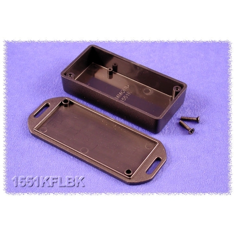 1551KFLBK - Plastic Miniature Flanged Enclosure - Black, 3.15