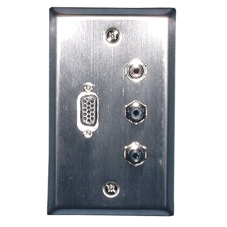 Component Video Plus Stainless Steel Wall Plate