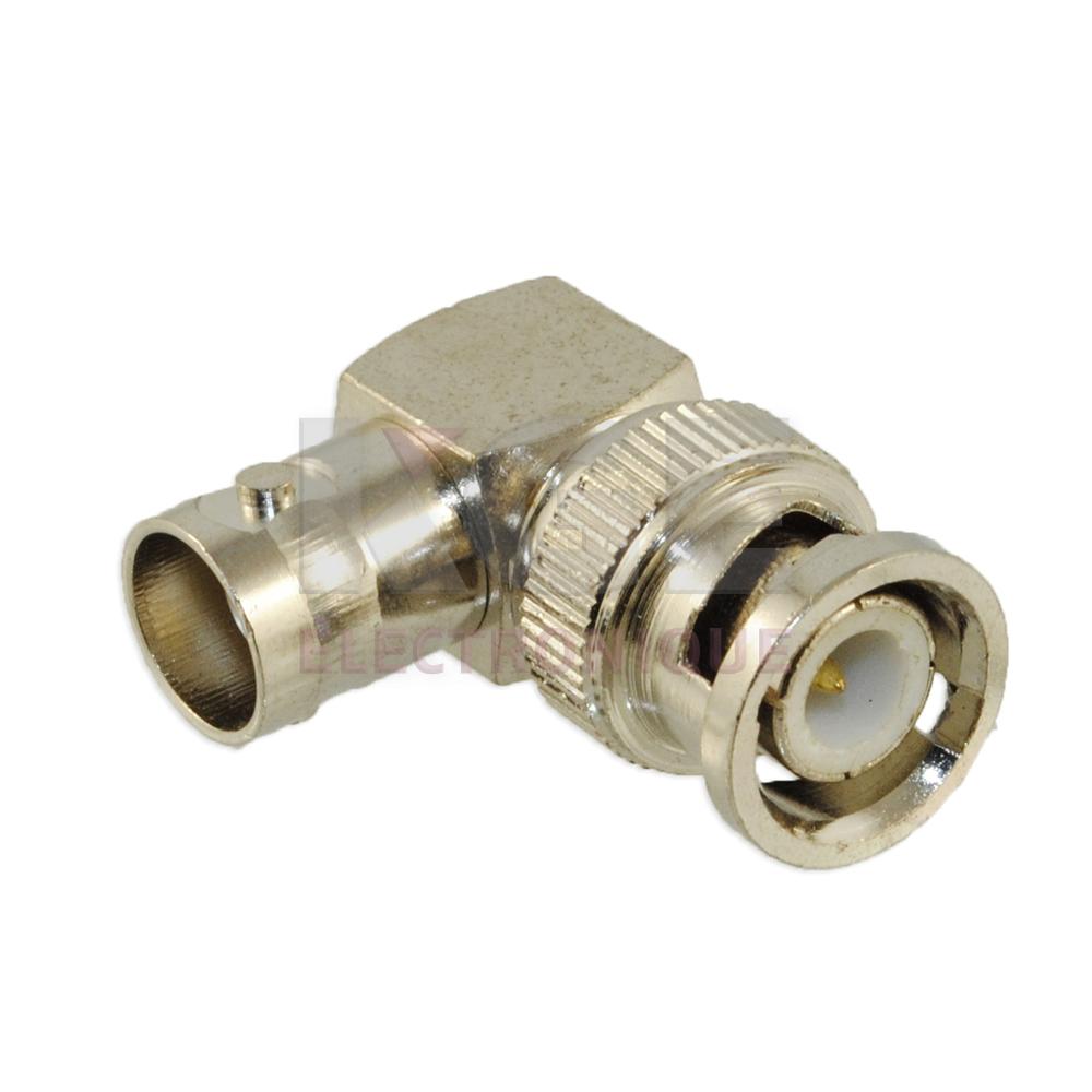 Adaptateur BNC Mâle à Femelle Angle Droit