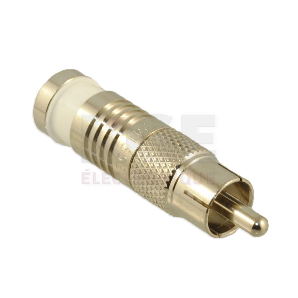 Connecteur RCA pour RG6/U (Blanc)