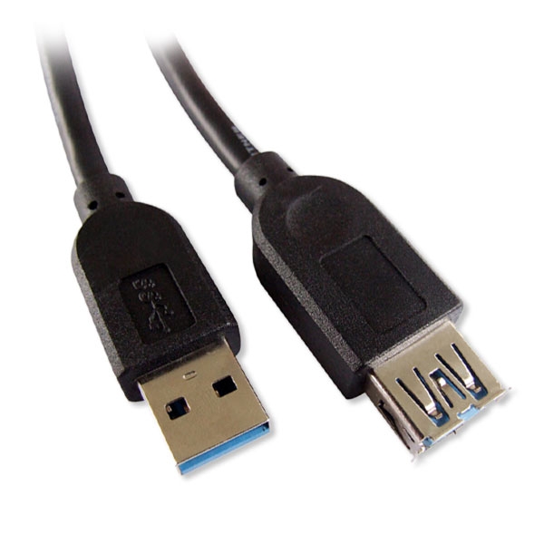 USB 3.0 AA Cable - M/F, Black, 6ft