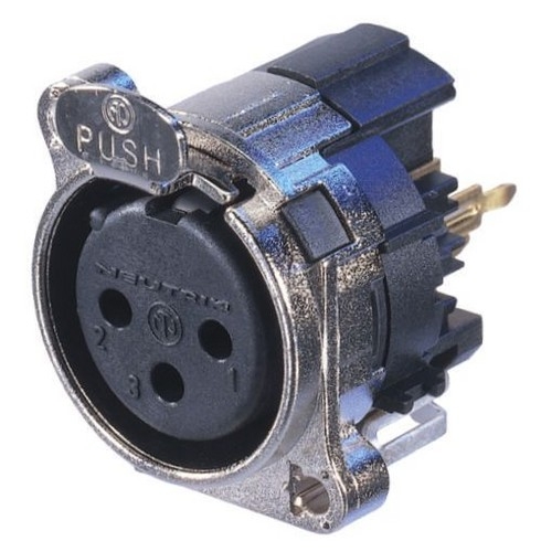 XLR 3 Contact Female B Series Vertical PCB Mount Soldering Connector (Neutrik NC3FBV2)