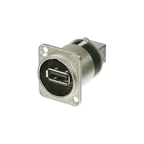 Changeur de Genre USB Réversible (Type A et B), Type D en Nickel (Neutrik NAUSB-W)