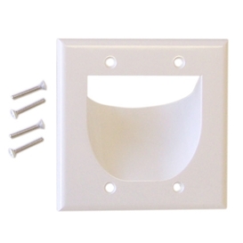 Cable Pass-Through Wall Plate - Double Gang