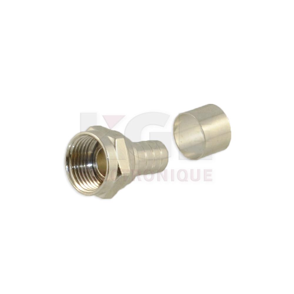 RG-6 Connector with Crimp Ring 1/4