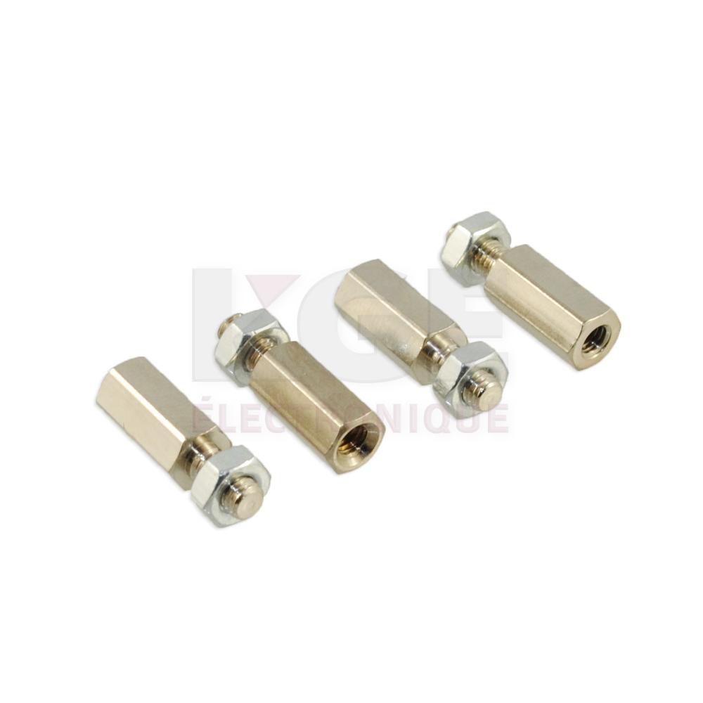 Espaceurs Filetés 4-40 en Laiton