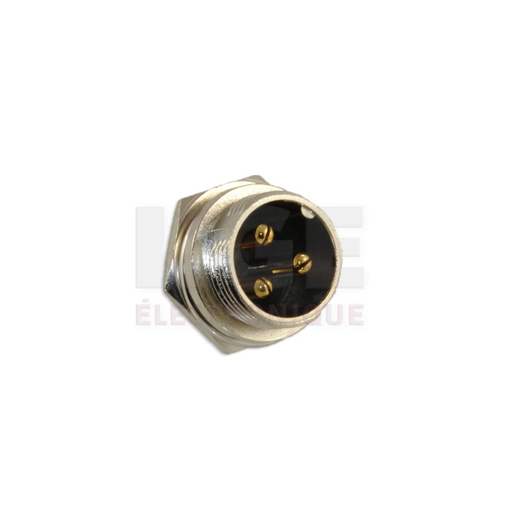 3-Pin Chassis Male Microphone Connector